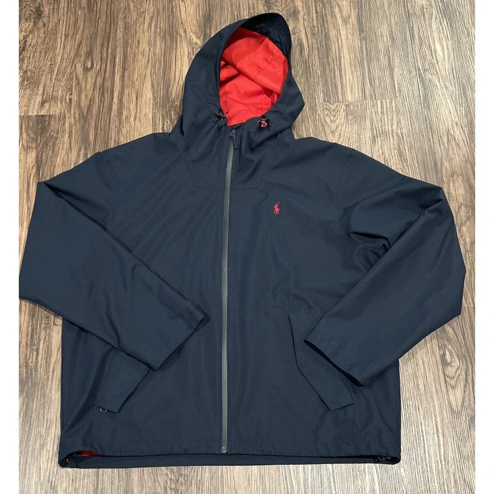 Polo Ralph Lauren Portland Recycled-shell Hooded Jacket Color Navy Size XL